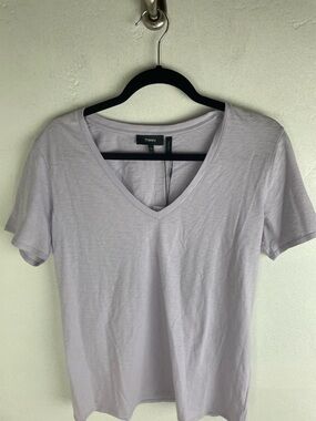 Theory Soft Lilac V-Neck Short Sleeve Tee
